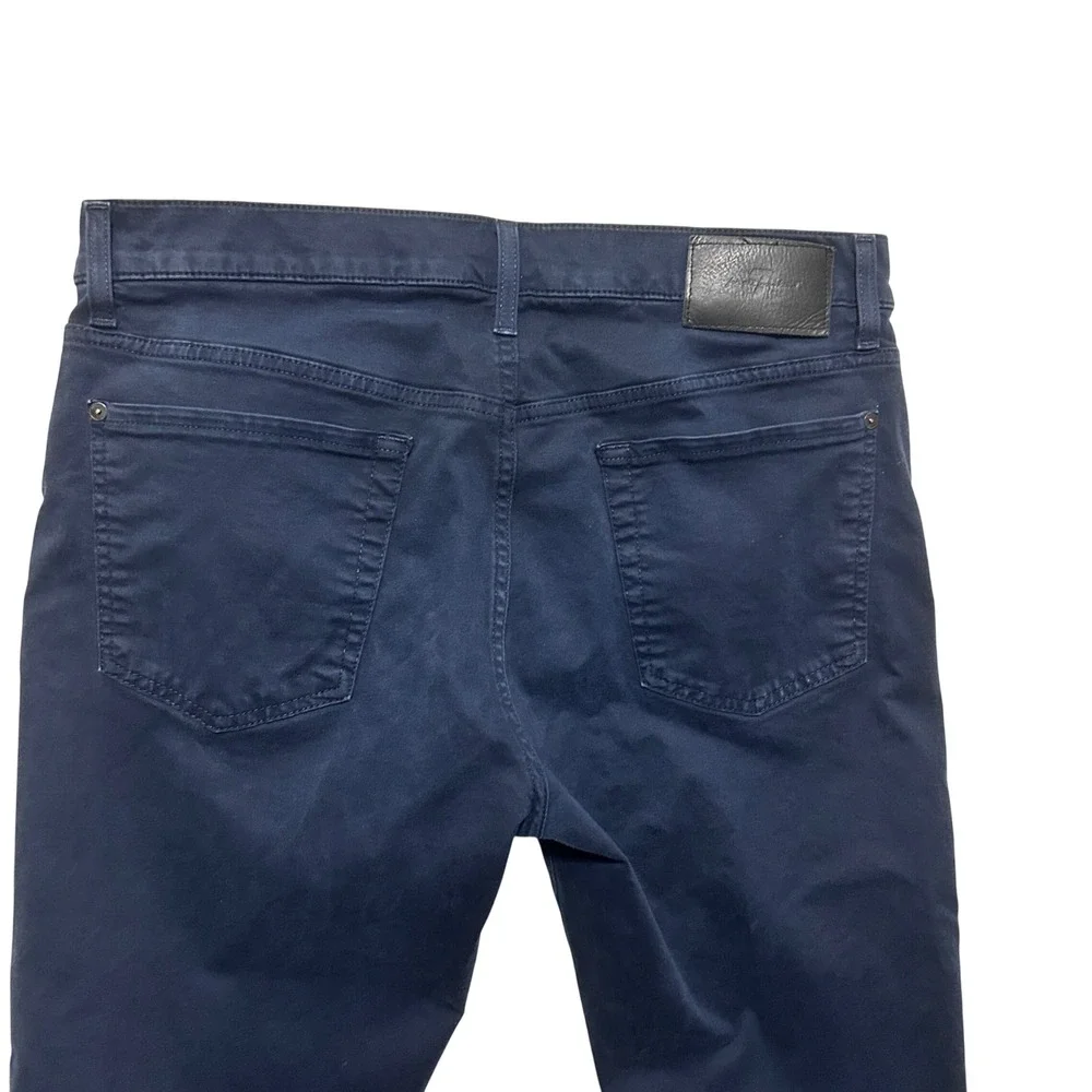 7 For All Mankind Mens Minimalist Dark Academia Adrien Pants 32 Navy Slim Chino